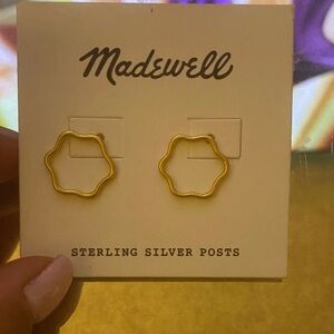 Madewell Gold Wavy Hoop Earrings